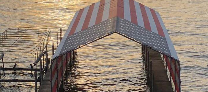 custom American flag boat dock cover