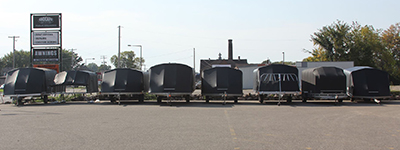 line of SnoCap soft sided trailer enclosures