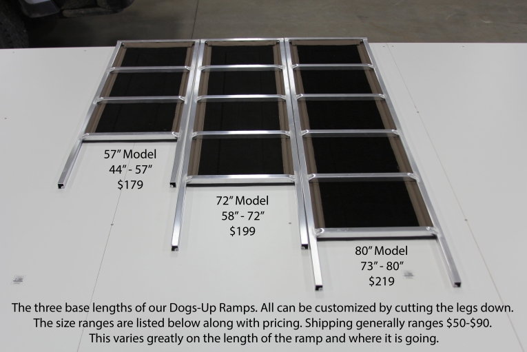 Dogs-Up Ramps size options